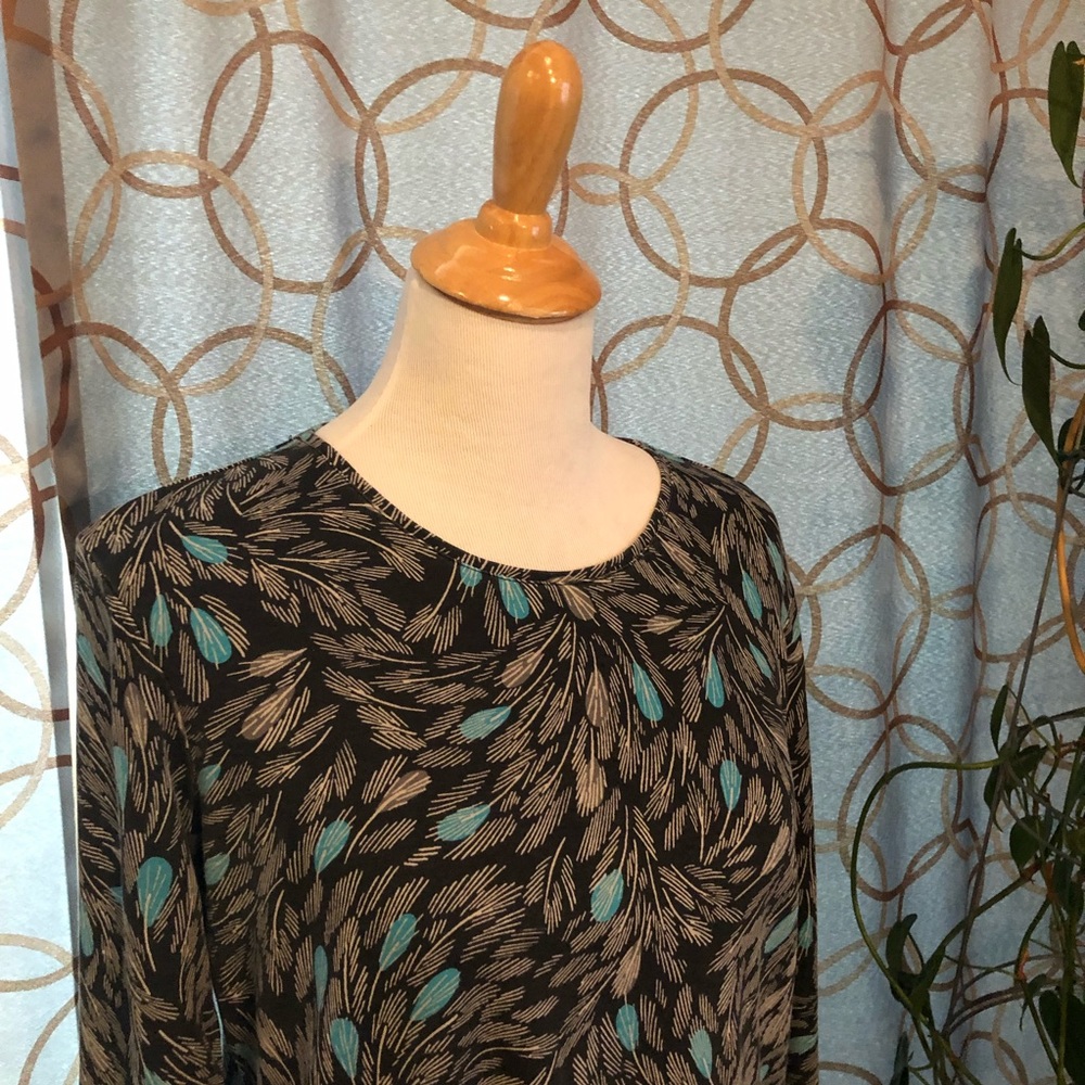 croft & barrow Leaf Print Long Sleeve Shirt Size Large - Picture 4 of 4